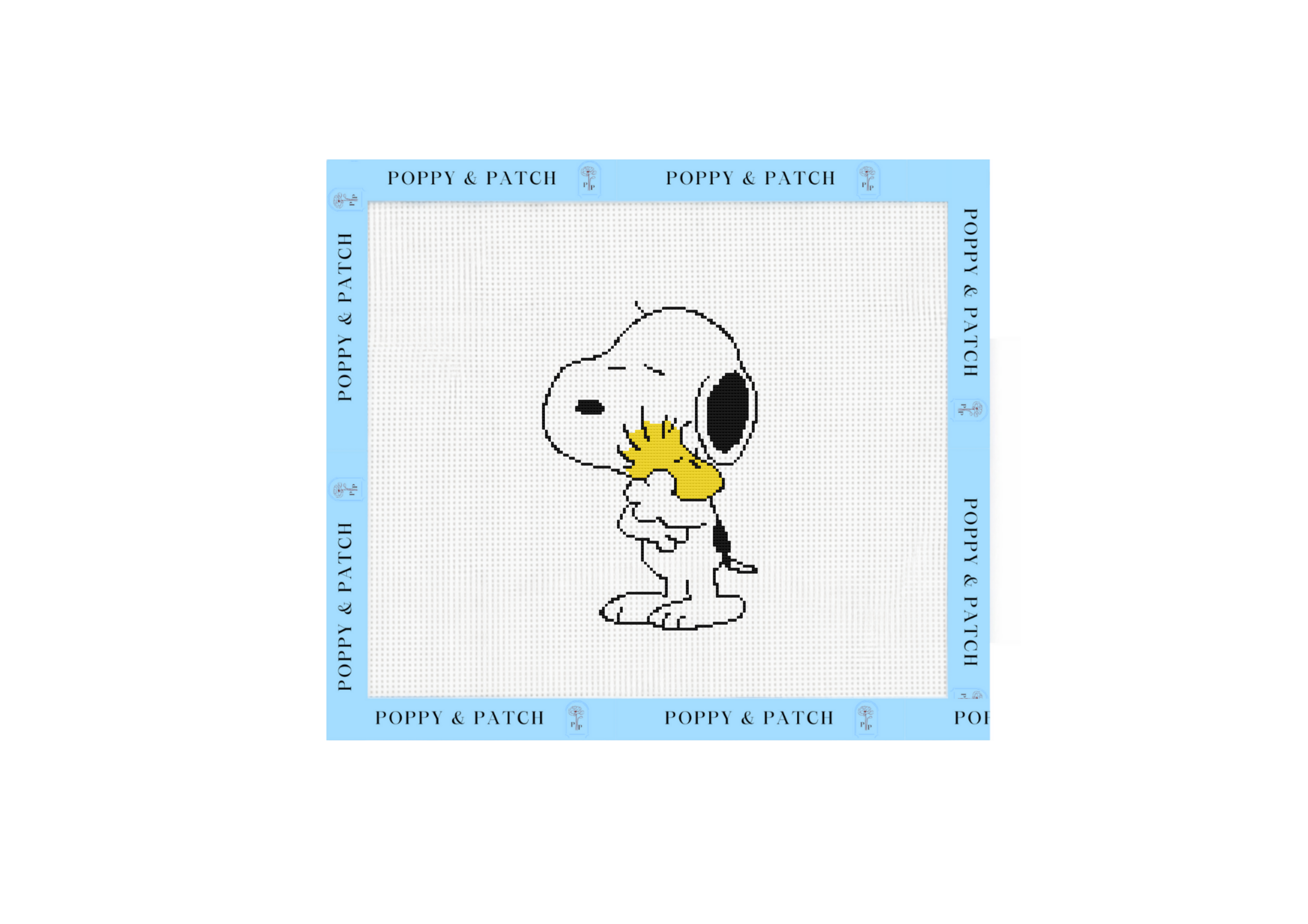 Snoopy Hugging Woodstock Needlepoint Canvas