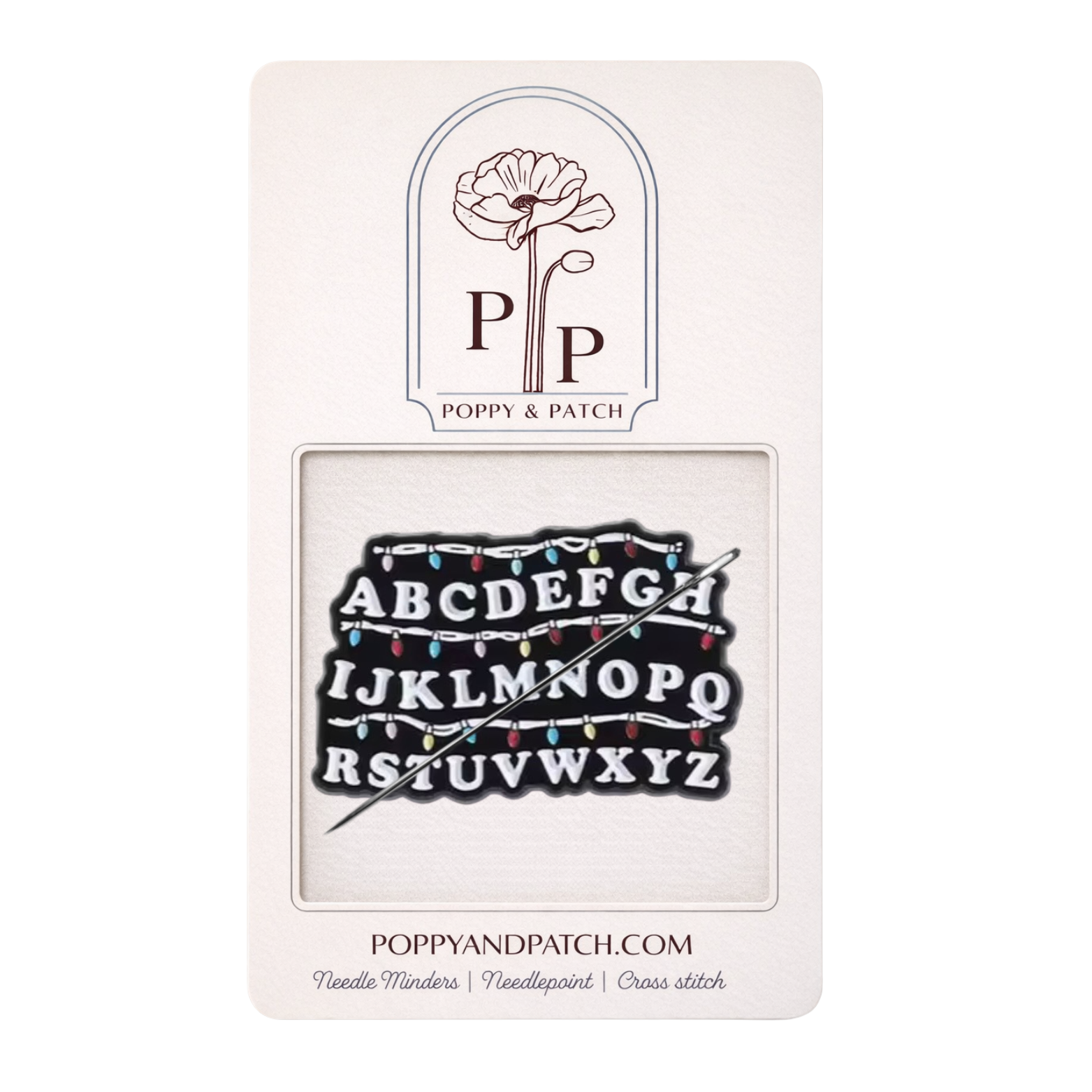 Stranger Things Alphabet Lights Needle Minder – Needle Holder – Needlepoint Cross Stitch & Embroidery