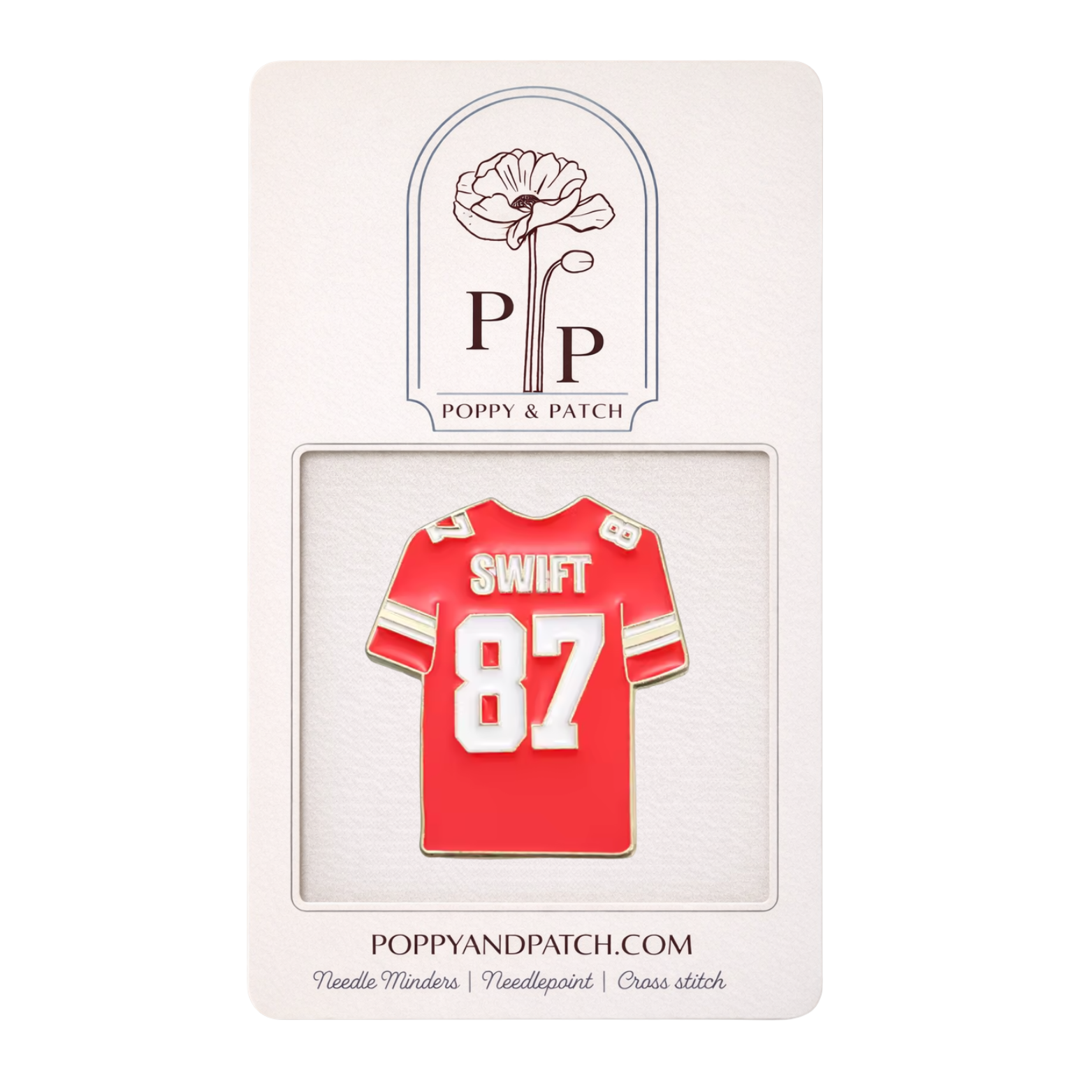 Swift 87 Football Jersey Needle Minder – Taylor Swift Inspired Magnetic Needle Holder for Needlepoint Cross Stitch and Embroidery