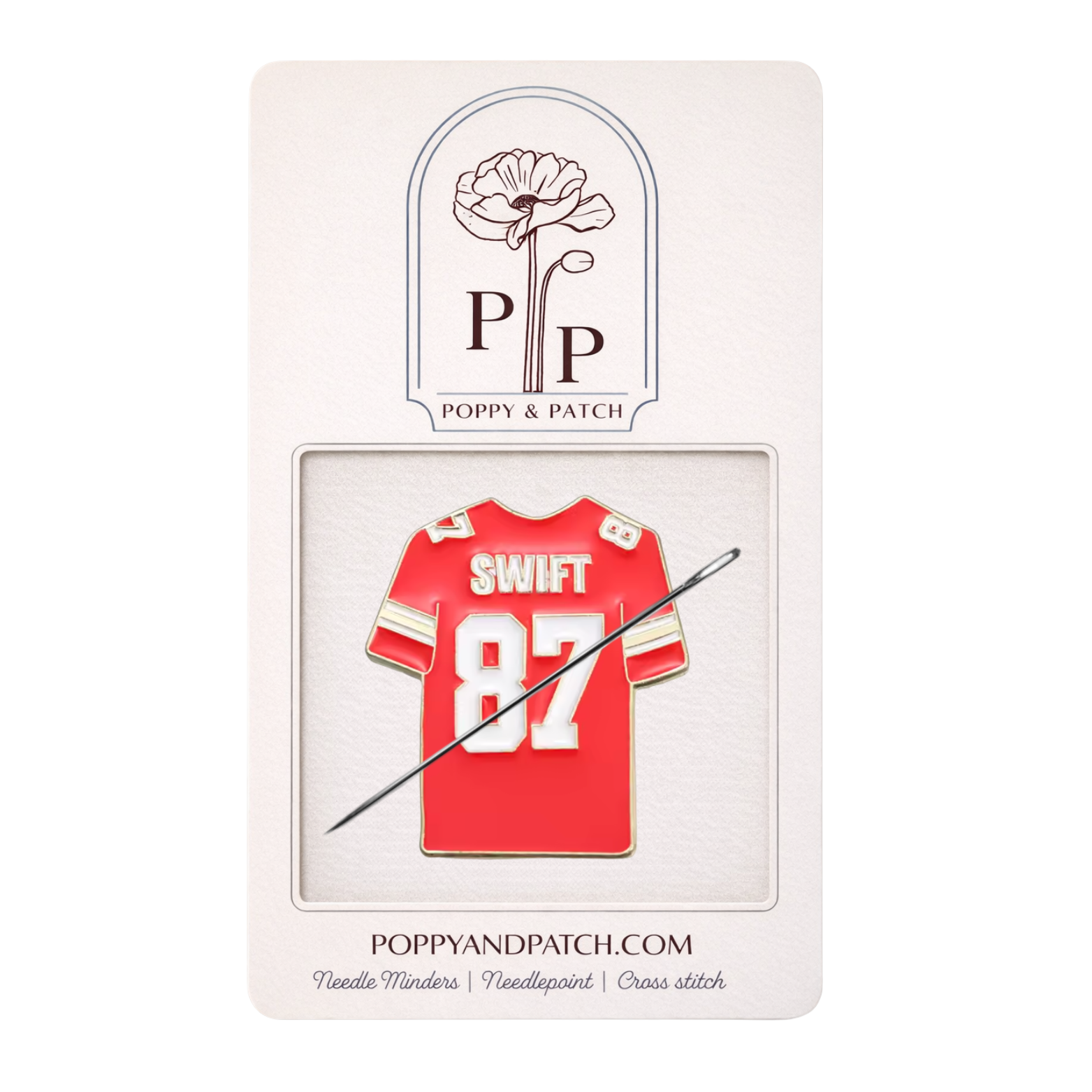 Swift 87 Football Jersey Needle Minder – Taylor Swift Inspired Magnetic Needle Holder for Needlepoint Cross Stitch and Embroidery