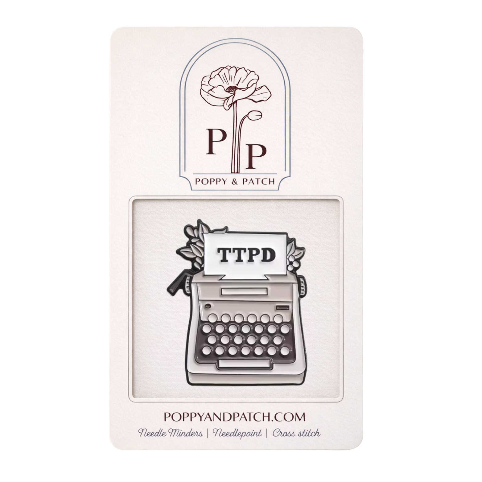 TTPD Typewriter Needle Minder – Taylor Swift Inspired Magnetic Needle Holder for Needlepoint Cross Stitch & Embroidery