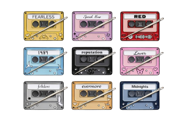 Taylor Swift Cassette Album Cover Needle Minders – Magnetic Needlepoint & Cross Stitch Accessories