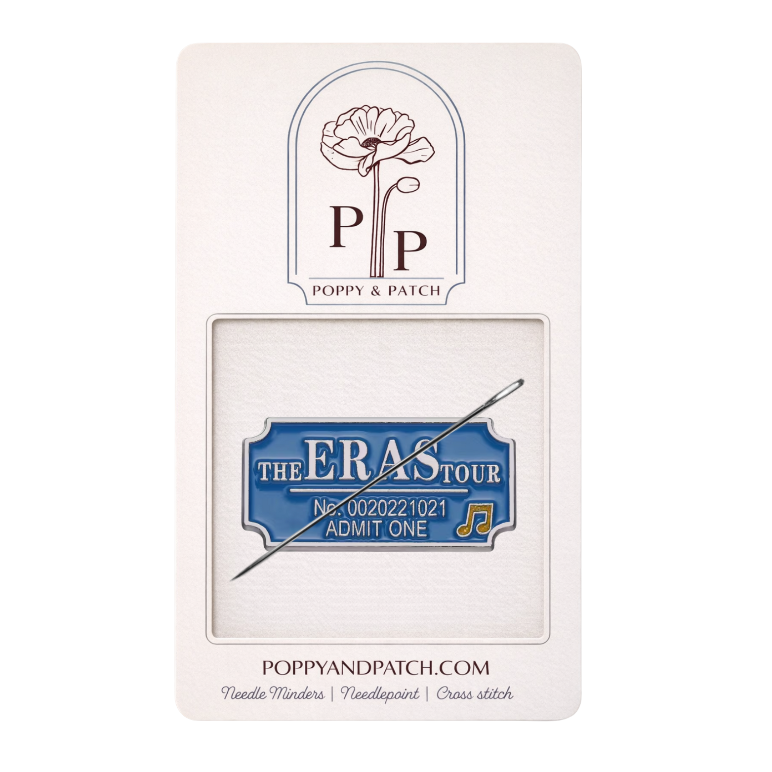 Taylor Swift Eras Tour Ticket Needle Minder – Needle Holder – Needlepoint Cross Stitch & Embroidery