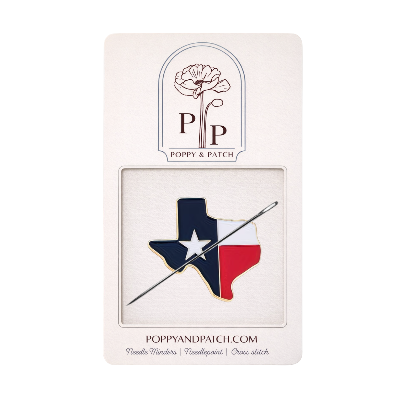 Texas Pride Needle Minder – Needle Holder – Needlepoint, Cross Stitch & Embroidery