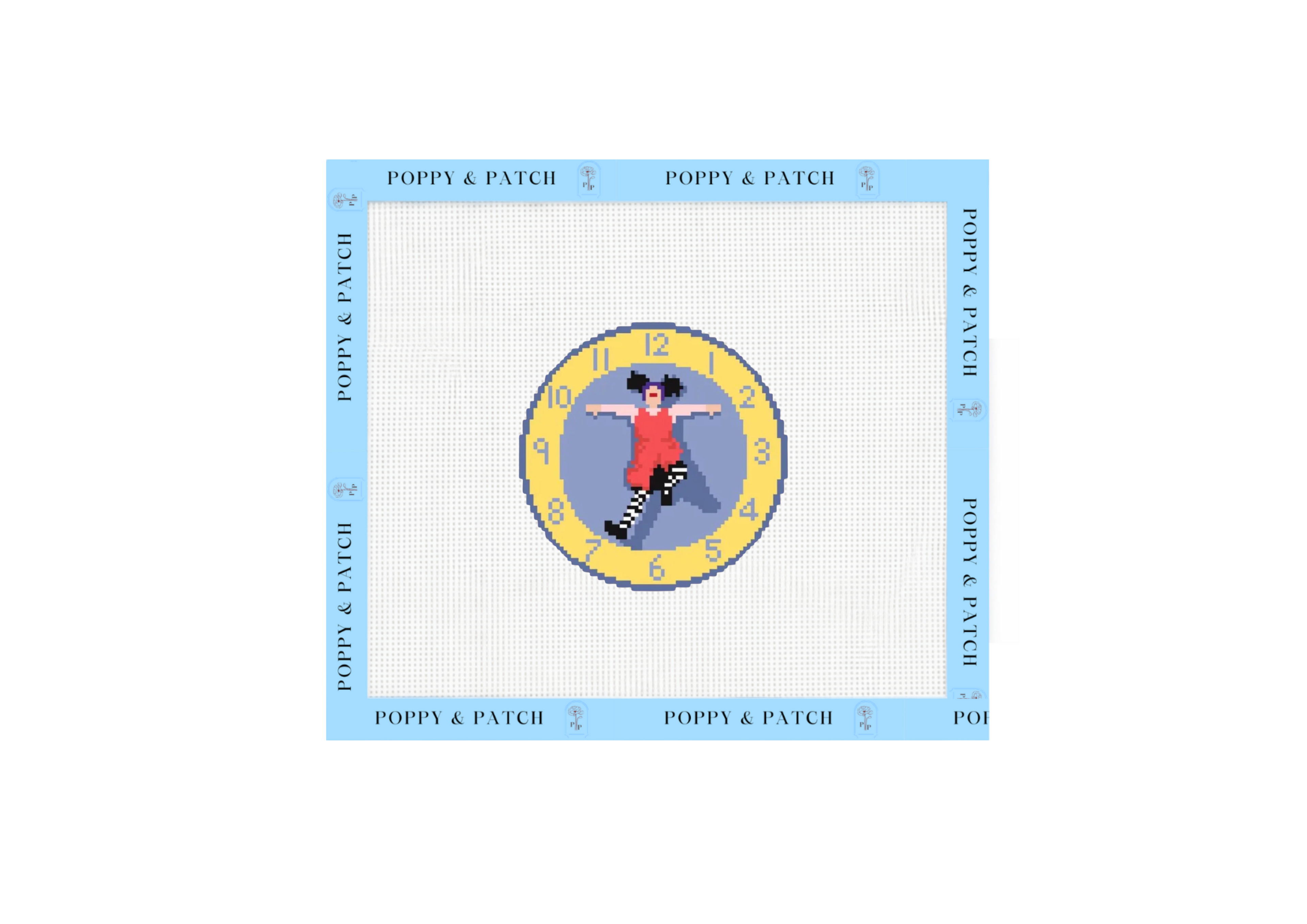 The Big Comfy Couch Lunette Clock Needlepoint Canvas