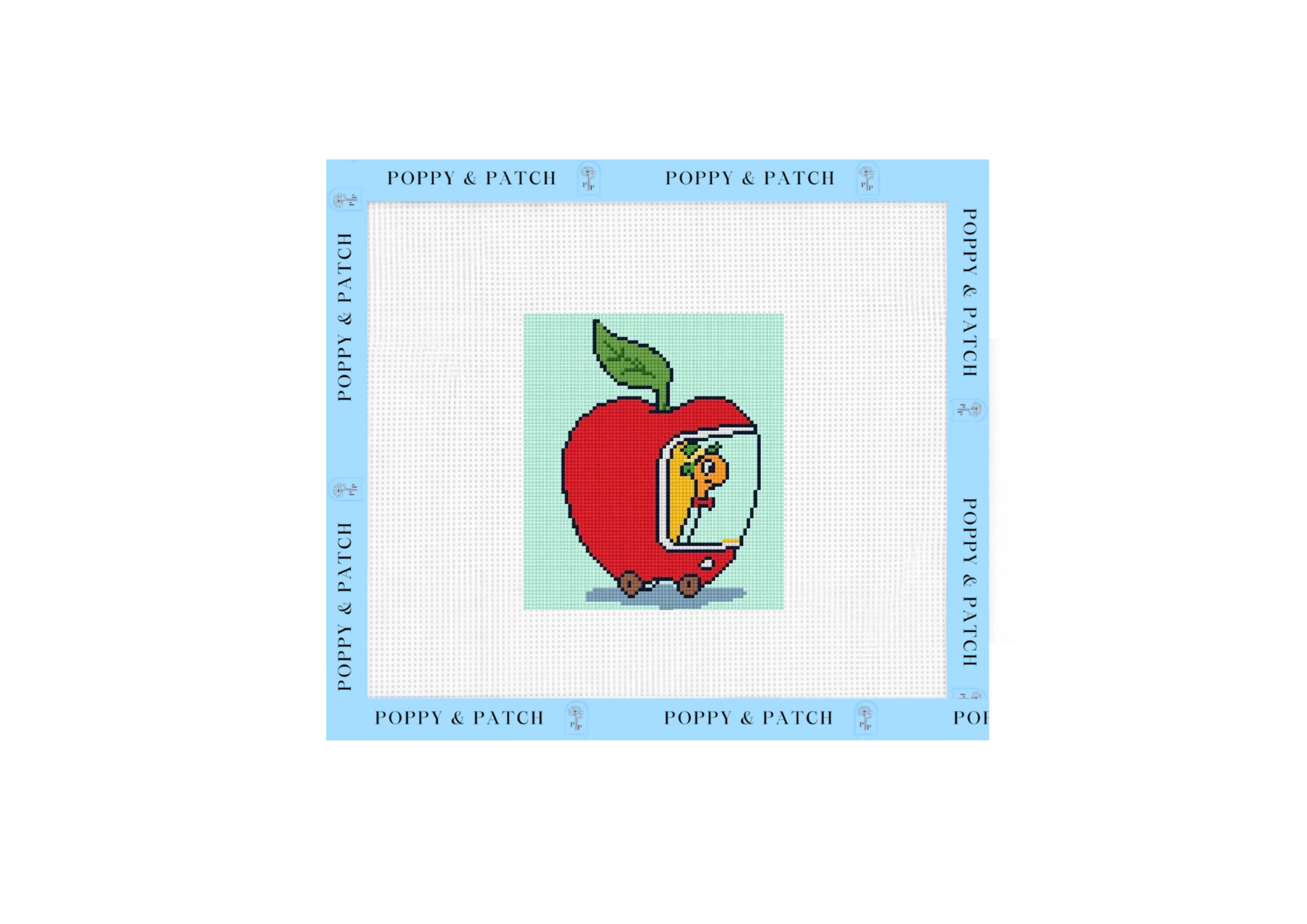 The Busy World of Richard Scarry Apple Car Needlepoint Canvas