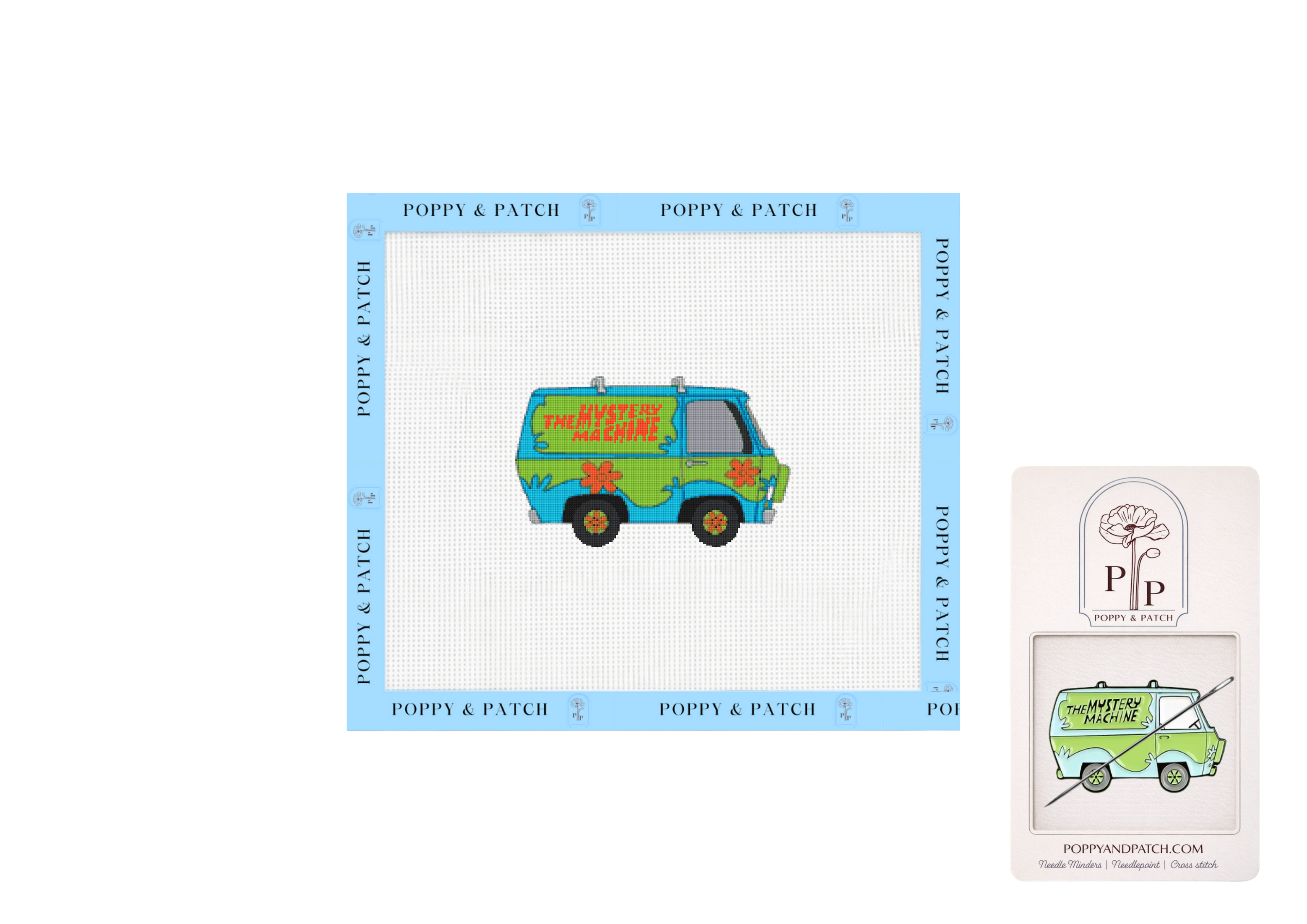 The Mystery Machine - Scooby Doo Needlepoint Canvas + Needle Minder