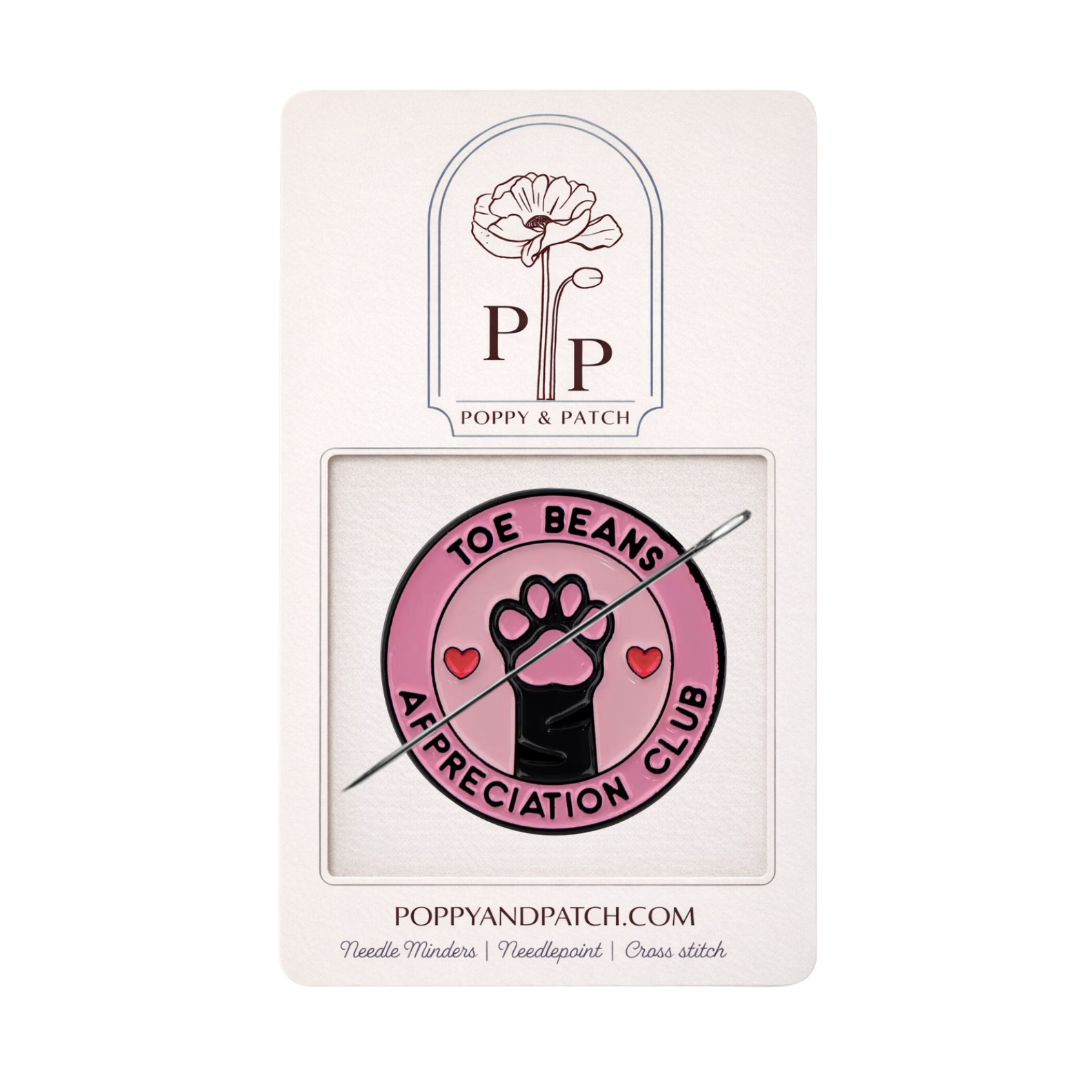 Toe Beans Appreciation Club Needle Minder – Needle Holder – Needlepoint, Cross Stitch & Embroidery