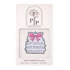 Very Demure Very Mindful Very Cutesy Needle Minder – Cute Bow Needle Holder – Needlepoint Cross Stitch & Embroidery