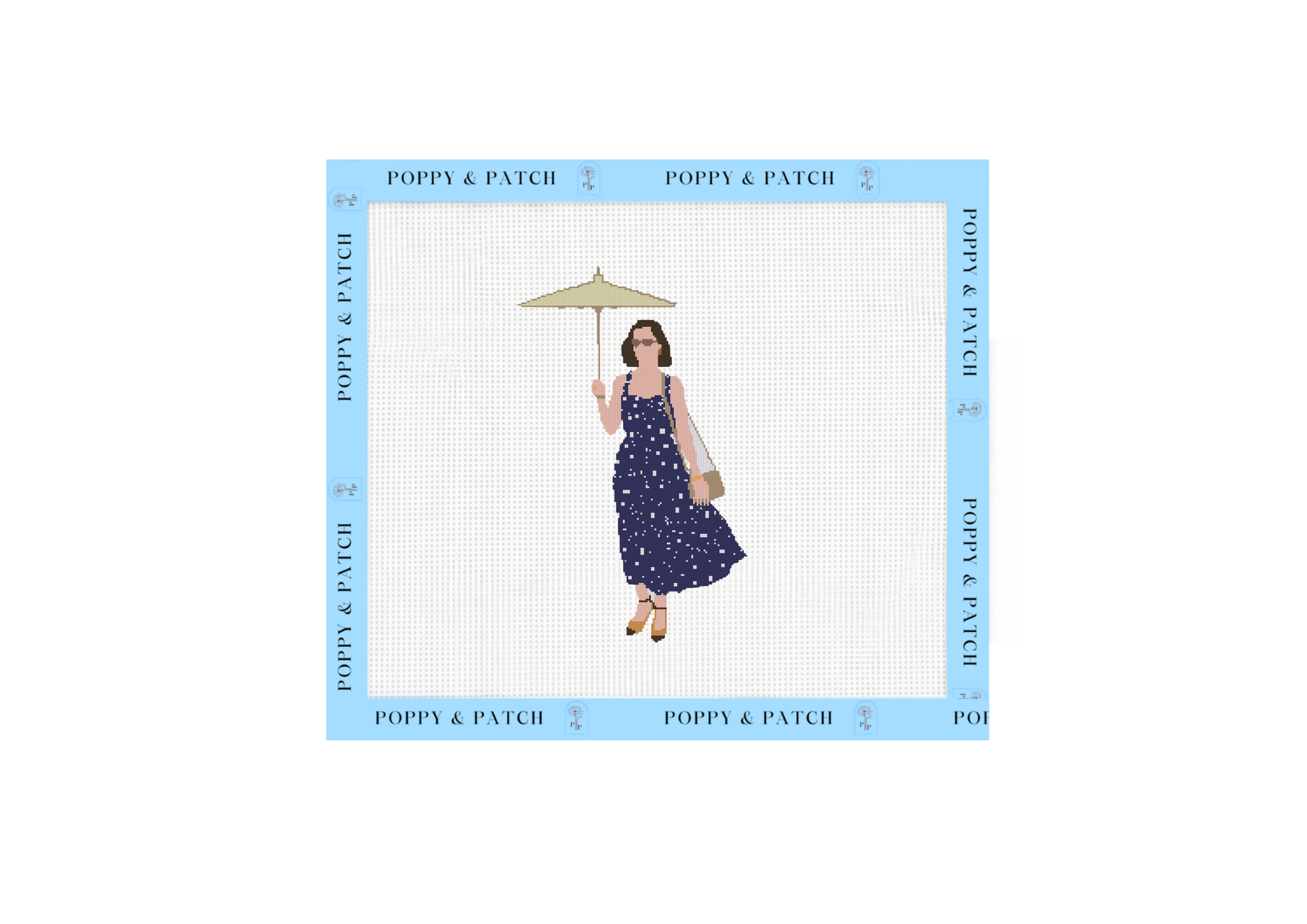 White Lotus Piper Needlepoint Canvas – Poppy and Patch