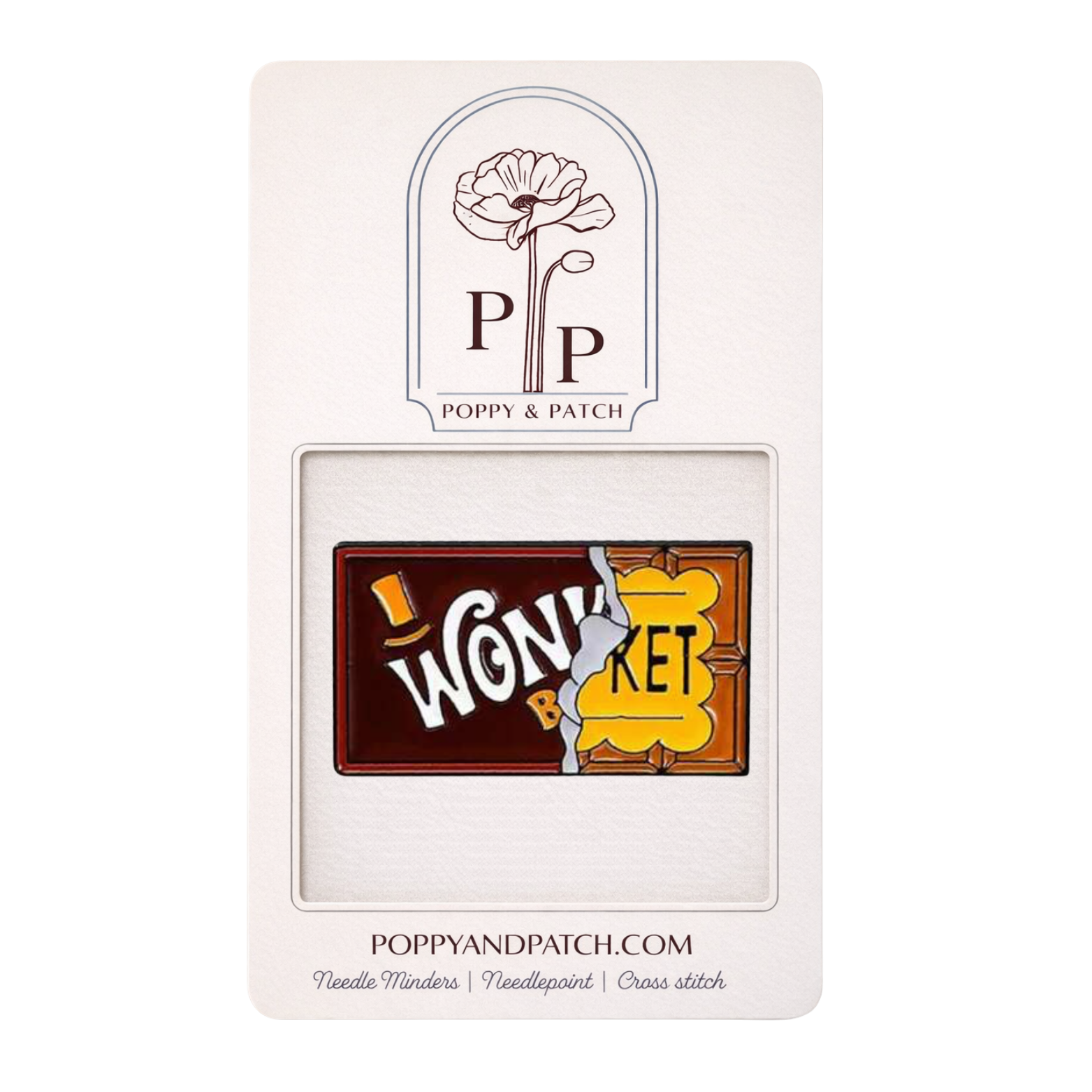 Wonka Chocolate Bar Needle Minder – Candy Inspired Needle Holder – Needlepoint Cross Stitch & Embroidery