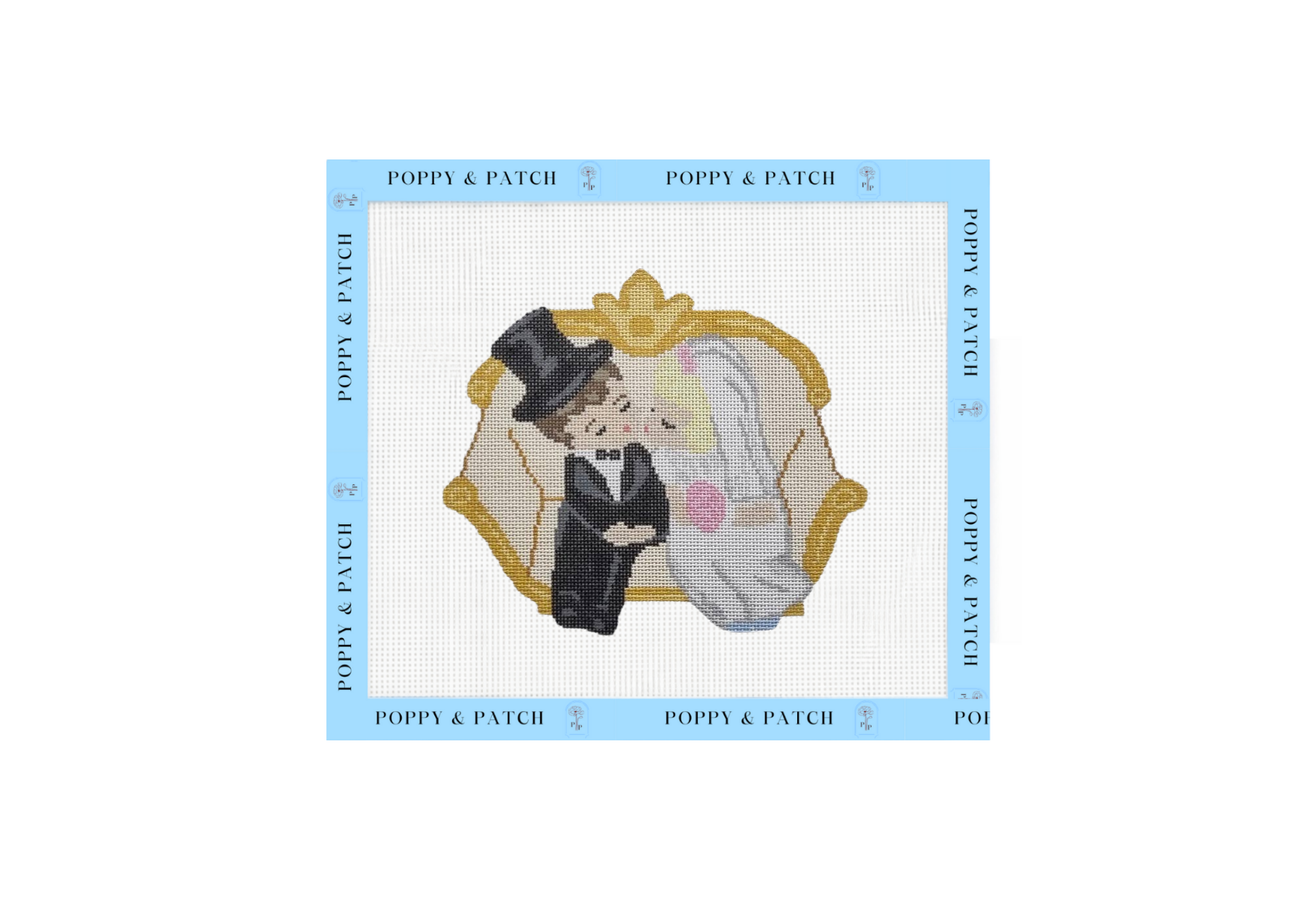 Young Love Wedding  Needlepoint Canvas